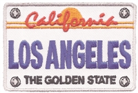 LOS ANGELES license plate souvenir embroidered patch