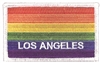 LOS ANGELES rainbow gay pride flag, white border embroidered patch