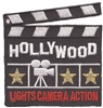 HOLLYWOOD LIGHTS CAMERA ACTION clapper souvenir embroidered patch