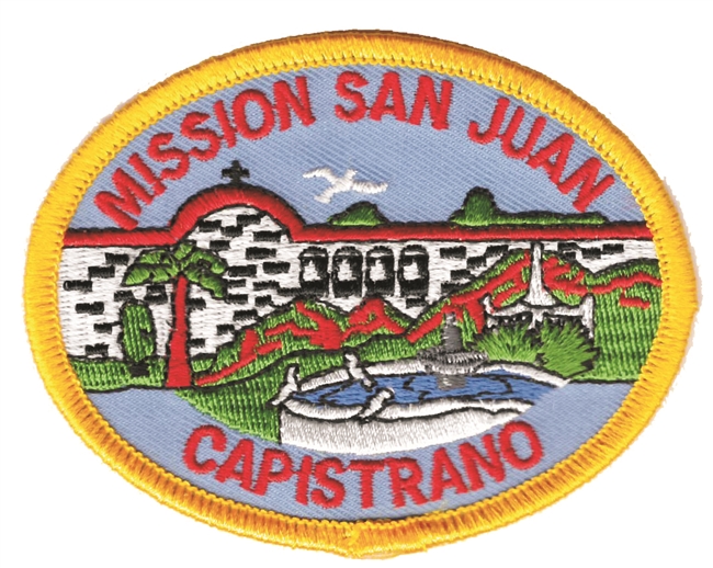 MISSION SAN JUAN CAPISTRANO souvenir embroidered patch