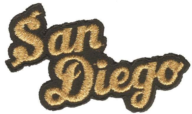 San Diego script - embroidered souvenir patch