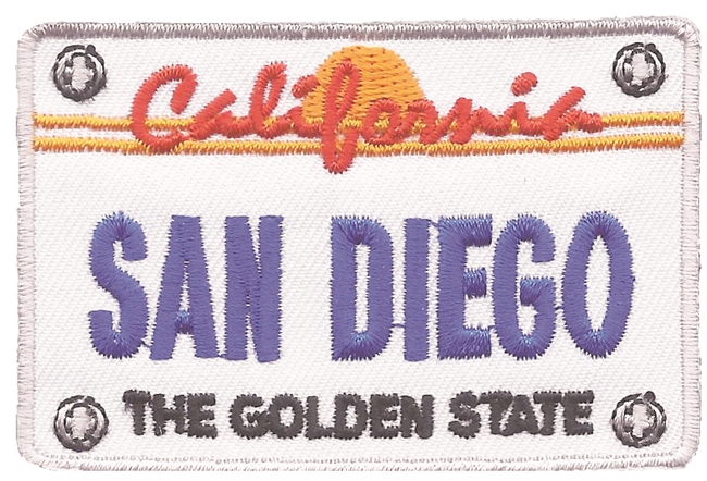 SAN DIEGO license plate souvenir embroidered patch