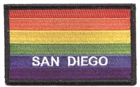 SAN DIEGO rainbow gay pride flag black border souvenir embroidered patch