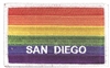 SAN DIEGO rainbow gay pride flag - white border - embroidered patch