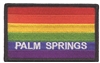 PALM SPRINGS rainbow gay flag, black border souvenir embroidered patch