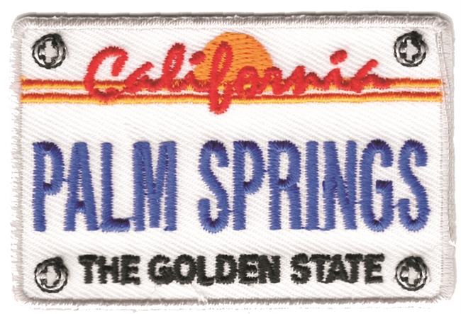 PALM SPRINGS California license plate souvenir embroidered patch