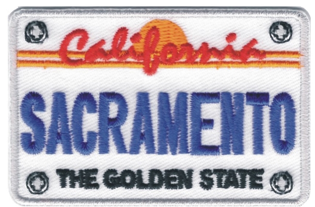 SACRAMENTO California license plate embroidered patch