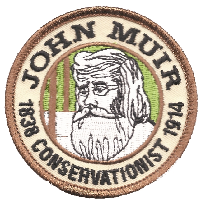 JOHN MUIR - 1838-1914 - CONSERVATIONIST memorial embroidered patch.