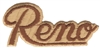 Reno script Brown on Tan souvenir embroidered patch