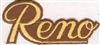 Reno script gold on brown souvenir embroidered patch