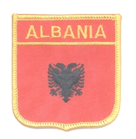 ALBANIA medium flag shield souvenir embroidered patch