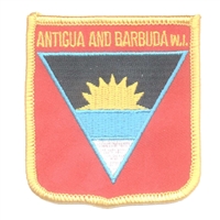 ANTIGUA AND BARBUDA W.I. medium flag shield souvenir embroidered patch