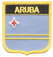 ARUBA medium flag shield souvenir embroidered patch