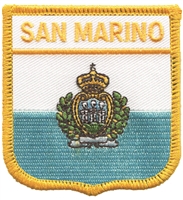 SAN MARINO medium flag shield souvenir embroidered patch