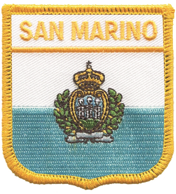 SAN MARINO medium flag shield souvenir embroidered patch