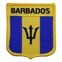BARBADOS medium flag shield souvenir embroidered patch