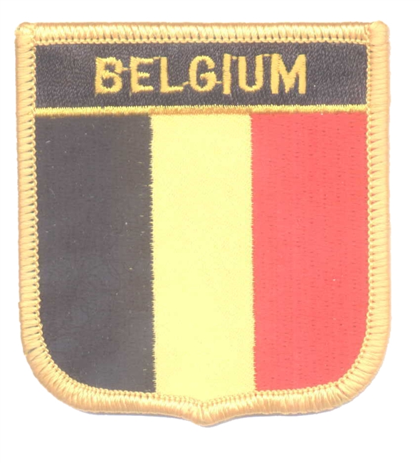 BELGIUM medium flag shield souvenir embroidered patch