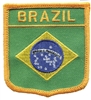 BRAZIL medium flag shield souvenir embroidered patch