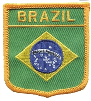 BRAZIL medium flag shield souvenir embroidered patch