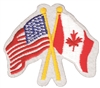 Canada crossed USA flags souvenir embroidered patch