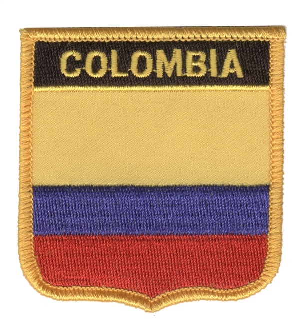 COLOMBIA medium flag shield souvenir embroidered patch