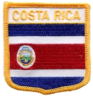 COSTA RICA medium flag shield souvenir embroidered patch