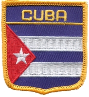 CUBA medium flag shield souvenir embroidered patch