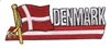 DENMARK wavy flag ribbon souvenir embroidered patch