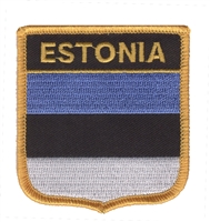 ESTONIA medium flag shield souvenir embroidered patch