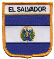 EL SALVADOR medium flag shield souvenir embroidered patch