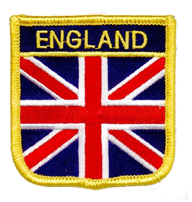 ENGLAND medium flag shield souvenir embroidered patch