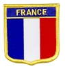 FRANCE medium flag shield souvenir embroidered patch