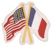 France & US flags crossed souvenir embroidered patch