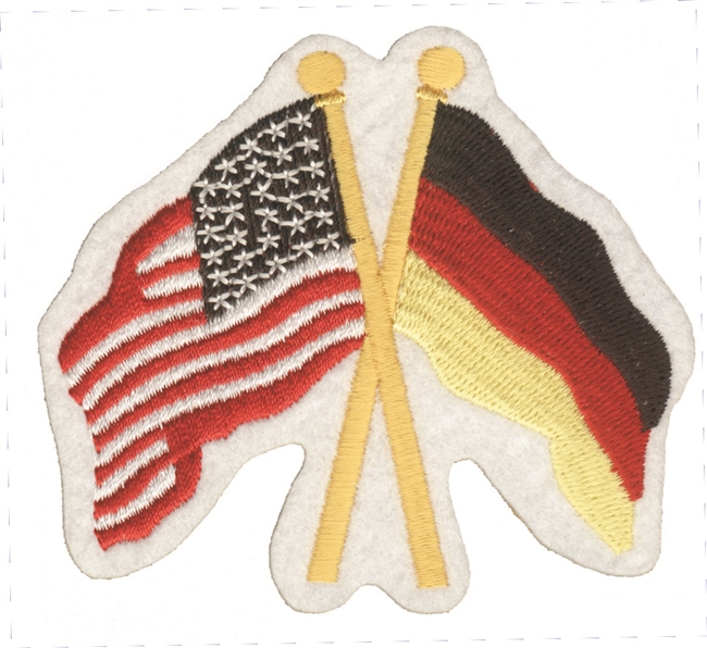 Germany & US flags crossed souvenir embroidered patch