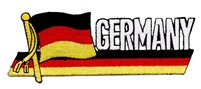 GERMANY wavy flag ribbon souvenir embroidered patch