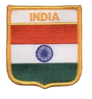 INDIA medium flag shield souvenir embroidered patch