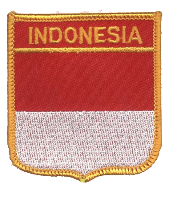 INDONESIA medium flag shield souvenir embroidered patch