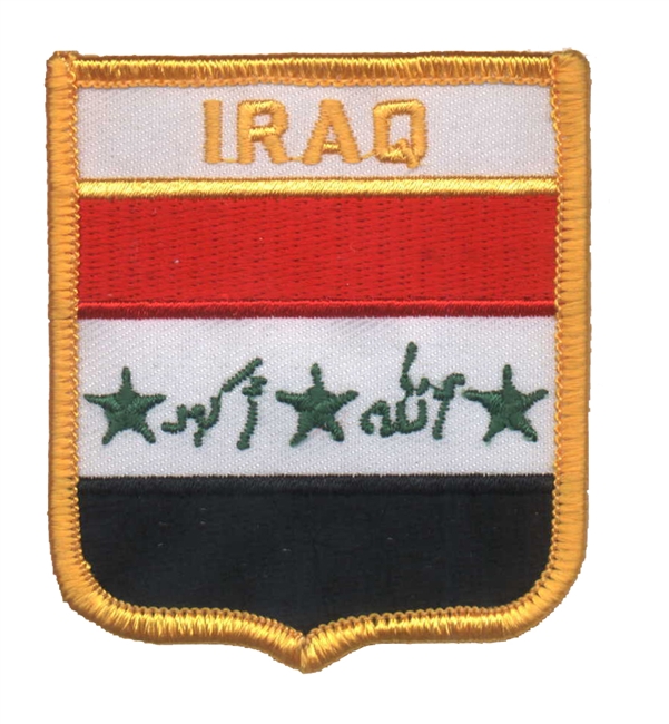 IRAQ medium flag shield souvenir embroidered patch