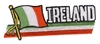 IRELAND wavy flag ribbon souvenir embroidered patch