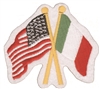 Italy & US crossed flags souvenir embroidered patch