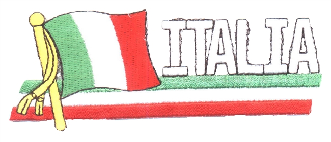 ITALIA wavy flag ribbon souvenir embroidered patch