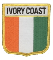 IVORY COAST medium flag shield souvenir embroidered patch