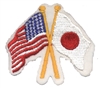 Japan crossed USA flags souvenir embroidered patch