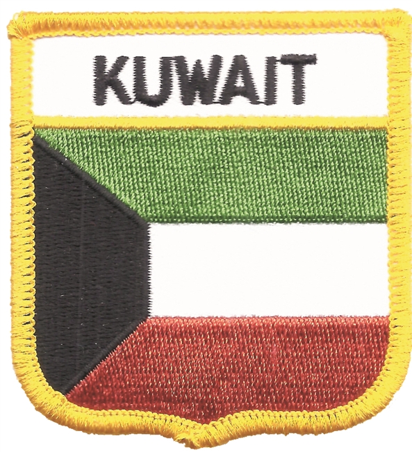 KUWAIT medium  flag shield souvenir embroidered patch
