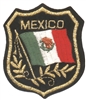 MEXICO mylar flag shield uniform or souvenir embroidered patch
