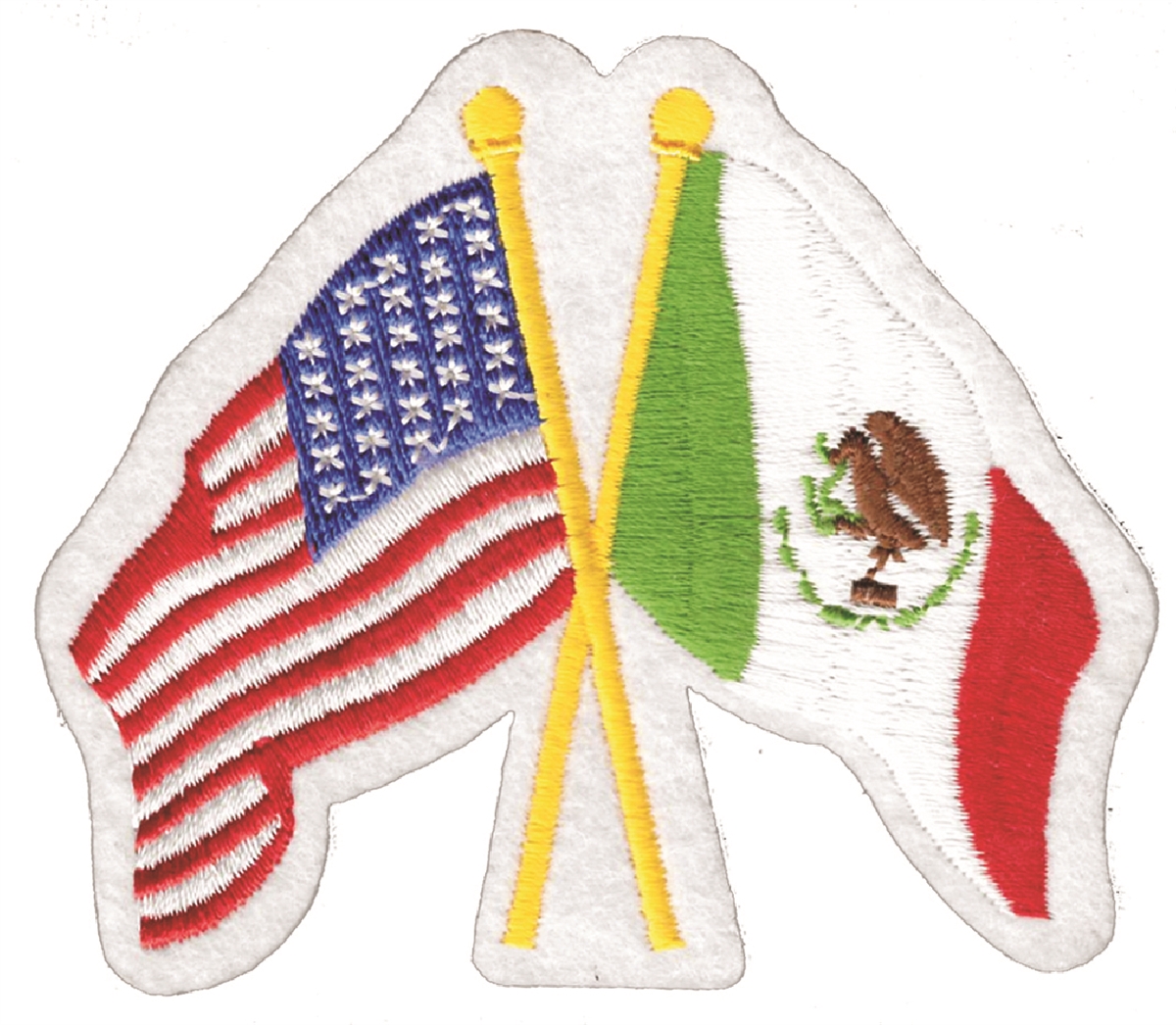 Patch, Embroidered Patch (Iron-On or Sew-On), Mexico Shield Flag