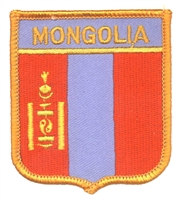 MONGOLIA medium flag shield souvenir embroidered patch