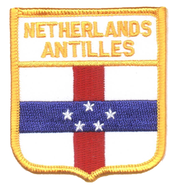 NETHERLANDS ANTILLES medium flag shield souvenir embroidered patch