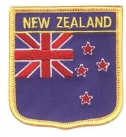 NEW ZEALAND medium flag shield souvenir embroidered patch