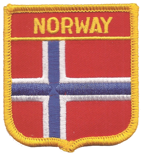 NORWAY medium flag shield souvenir embroidered patch